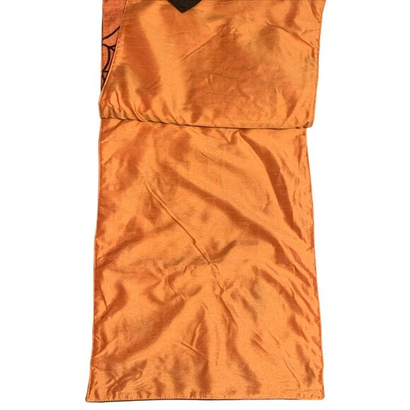 Hallow’s Eve 70” X 14” Orange And Black Table Runner with Spider Web And Spiders - Picture 3 of 5